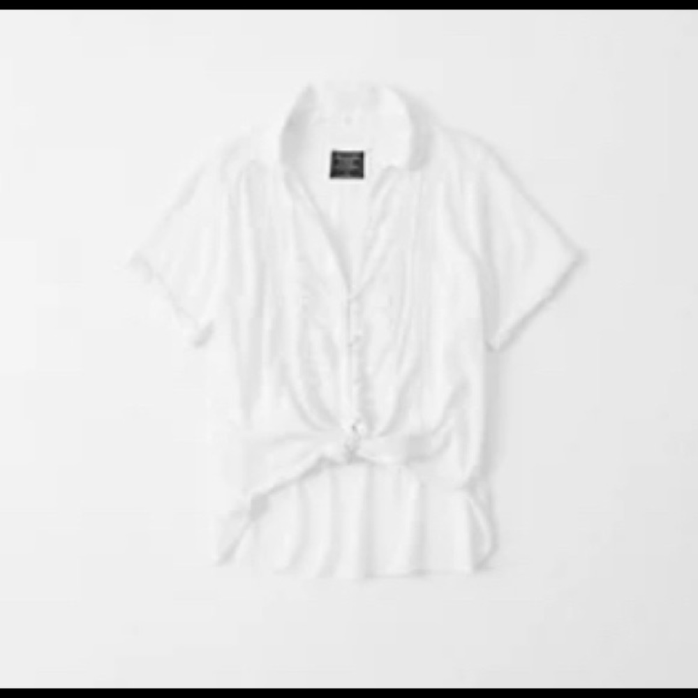 Abercrombie and Fitch Womens Short-Sleeve Tie-Front Top